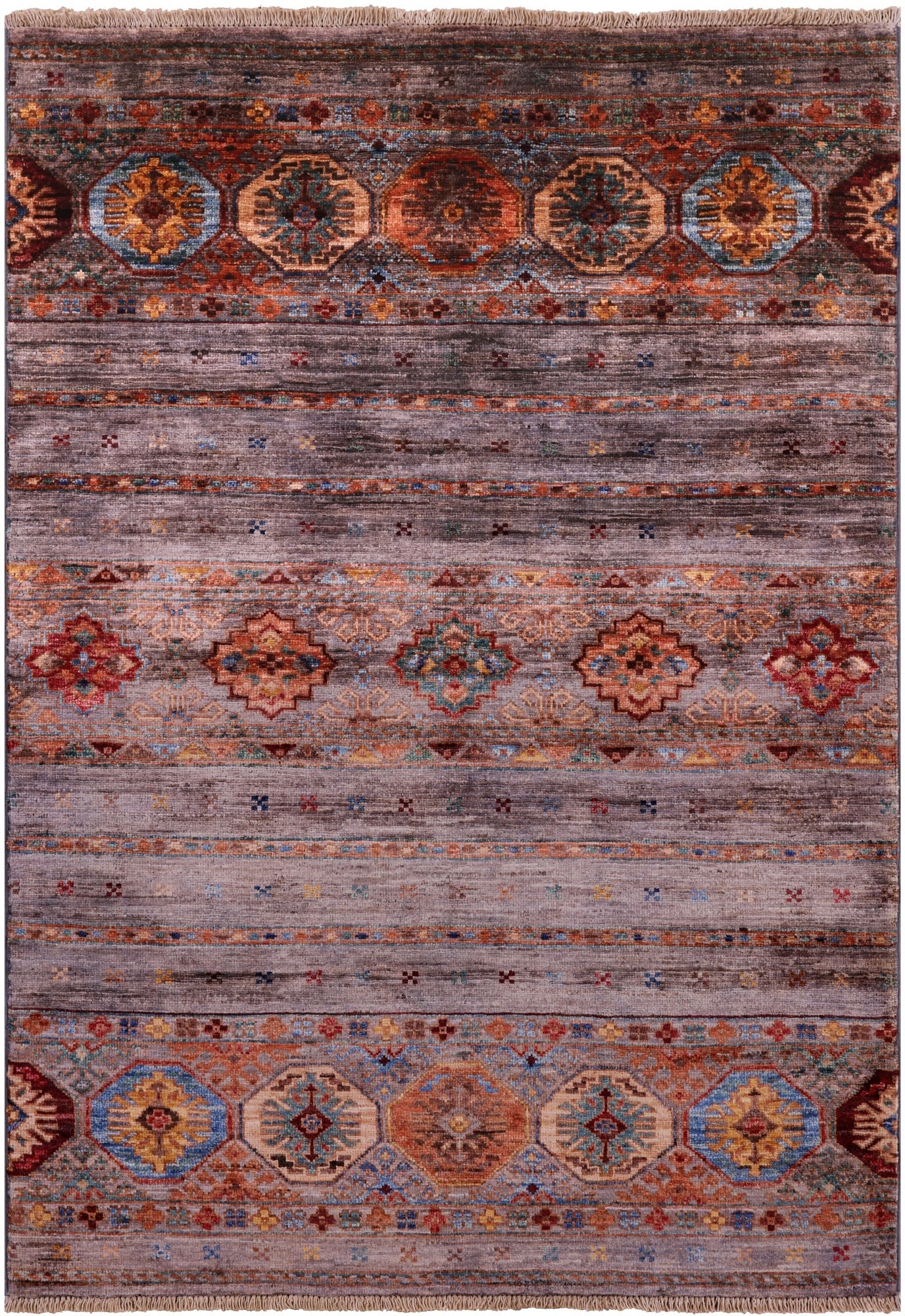 Khorjin Persian Gabbeh Hand Knotted Wool Rug - 3' 5" X 5' 0" - Golden Nile