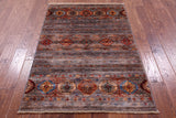 Khorjin Persian Gabbeh Hand Knotted Wool Rug - 3' 5" X 5' 0" - Golden Nile