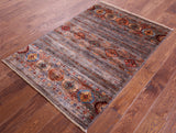 Khorjin Persian Gabbeh Hand Knotted Wool Rug - 3' 5" X 5' 0" - Golden Nile