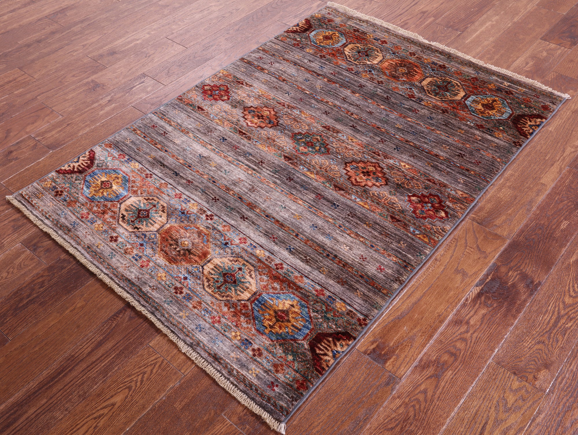 Khorjin Persian Gabbeh Hand Knotted Wool Rug - 3' 5" X 5' 0" - Golden Nile
