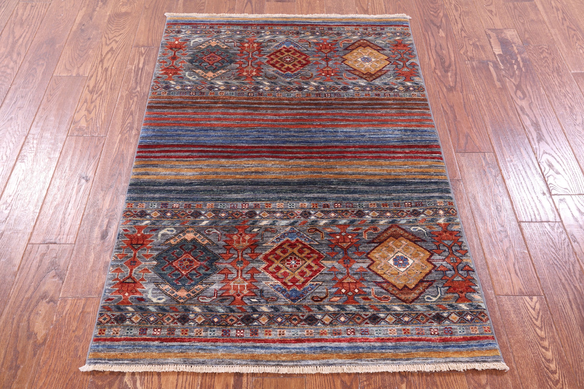 Khorjin Persian Gabbeh Hand Knotted Wool Rug - 3' 3" X 4' 11" - Golden Nile