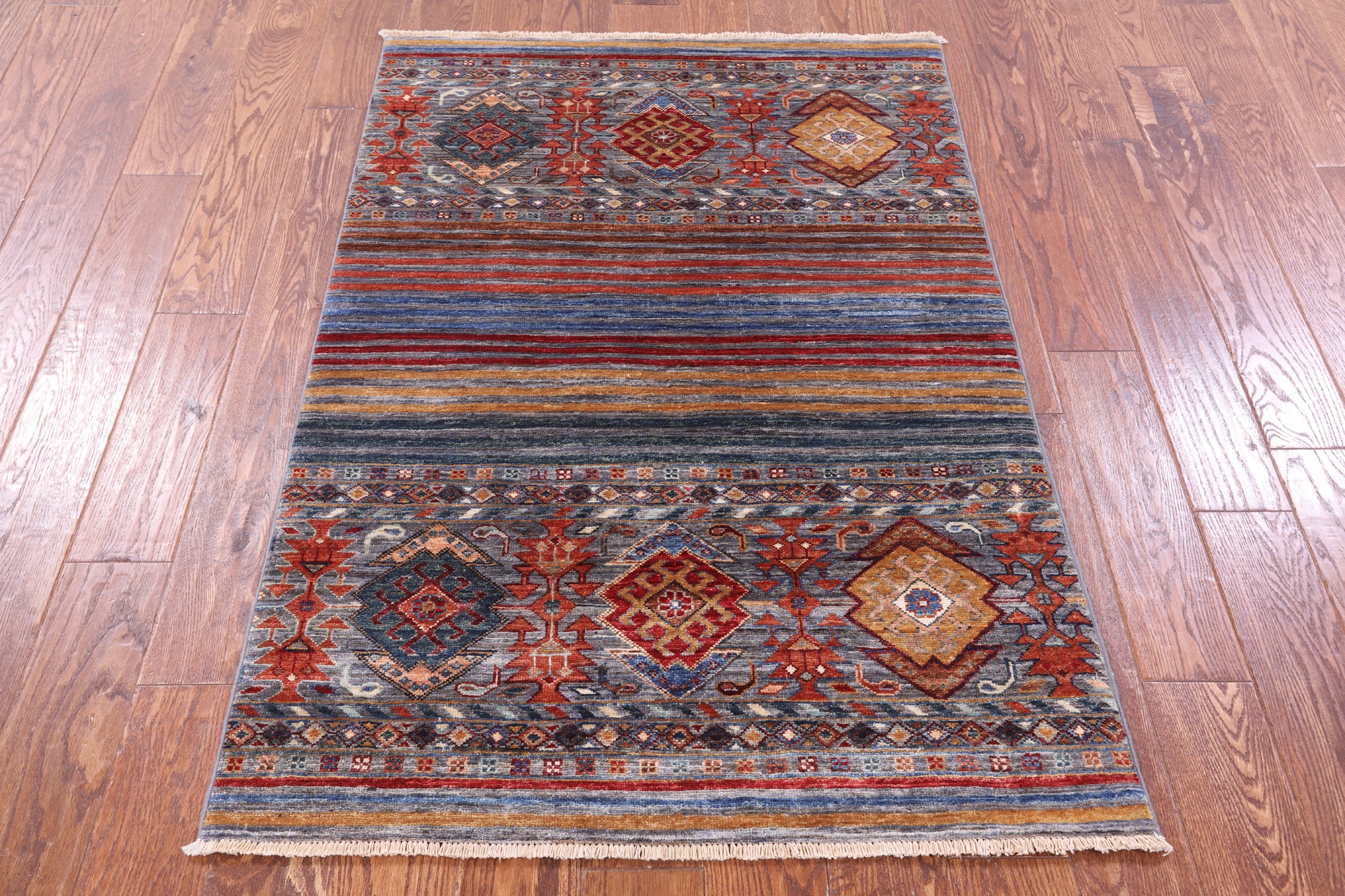 Khorjin Persian Gabbeh Hand Knotted Wool Rug - 3' 3" X 4' 11" - Golden Nile