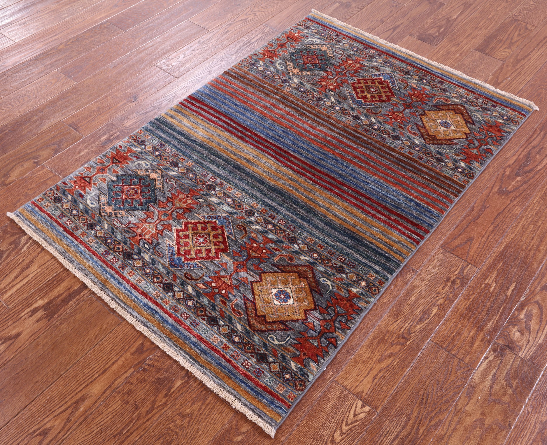 Khorjin Persian Gabbeh Hand Knotted Wool Rug - 3' 3" X 4' 11" - Golden Nile