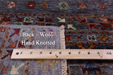 Grey Khorjin Persian Gabbeh Hand Knotted Wool Rug - 5' 0" X 6' 7" - Golden Nile