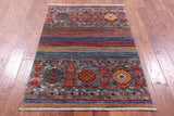 Khorjin Persian Gabbeh Hand Knotted Wool Rug - 3' 3" X 4' 10" - Golden Nile