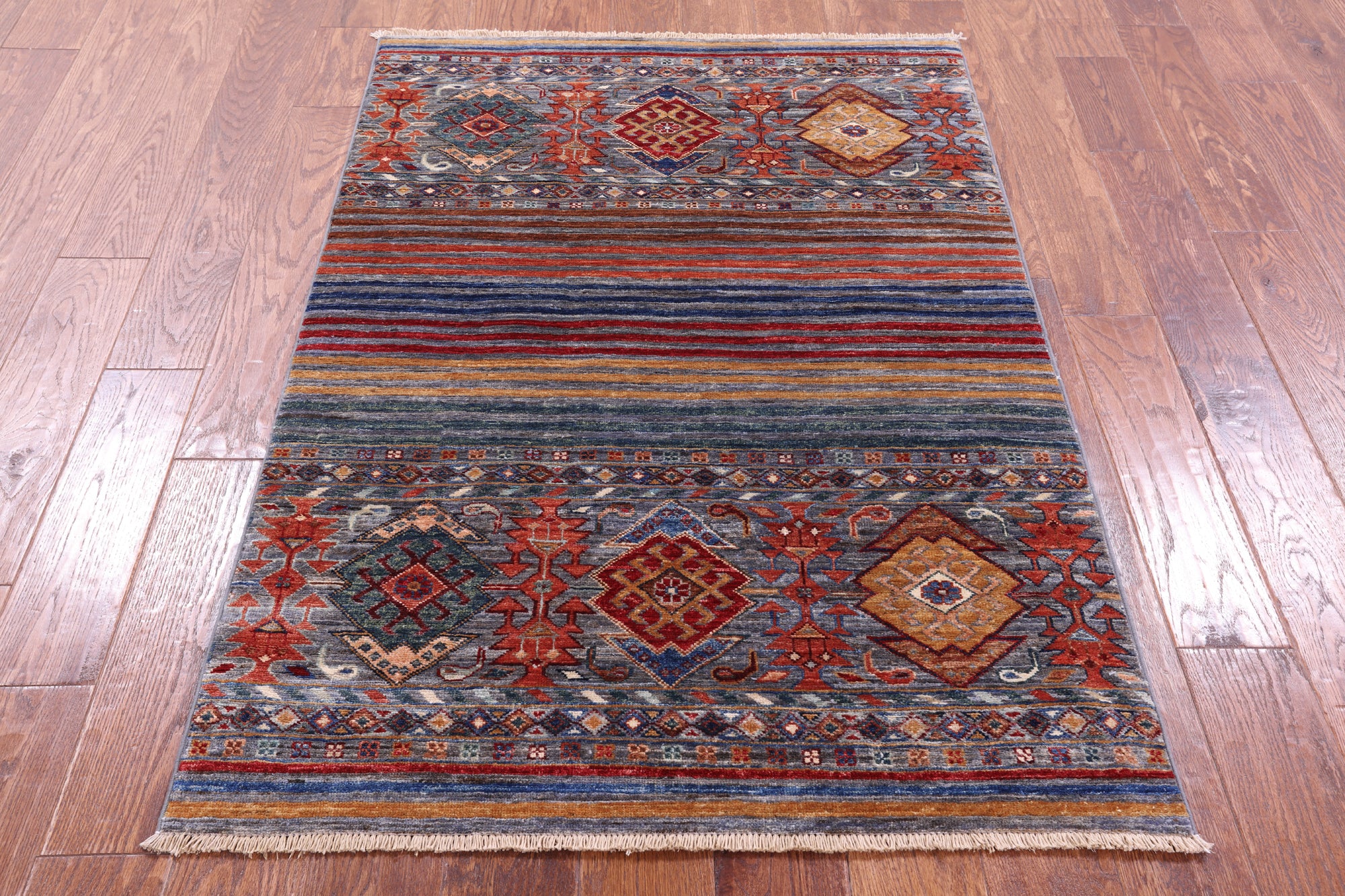 Khorjin Persian Gabbeh Hand Knotted Wool Rug - 3' 3" X 4' 10" - Golden Nile