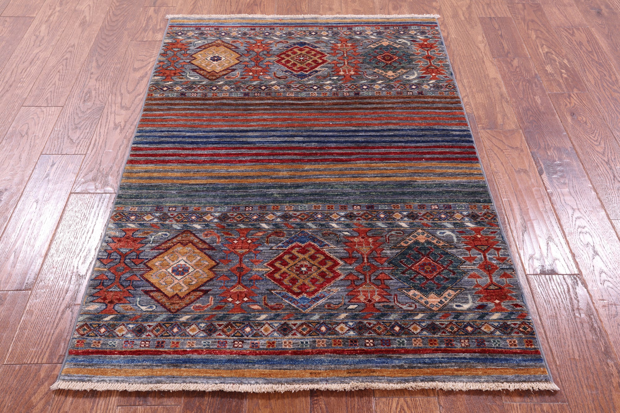 Khorjin Persian Gabbeh Handmade Wool Rug - 3' 3" X 4' 10" - Golden Nile