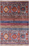 Khorjin Persian Gabbeh Handmade Wool Rug - 3' 3" X 4' 10" - Golden Nile