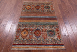 Khorjin Persian Gabbeh Hand Knotted Wool Rug - 3' 2" X 5' 3" - Golden Nile
