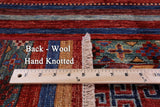 Khorjin Persian Gabbeh Hand Knotted Wool Rug - 4' 0" X 5' 9" - Golden Nile