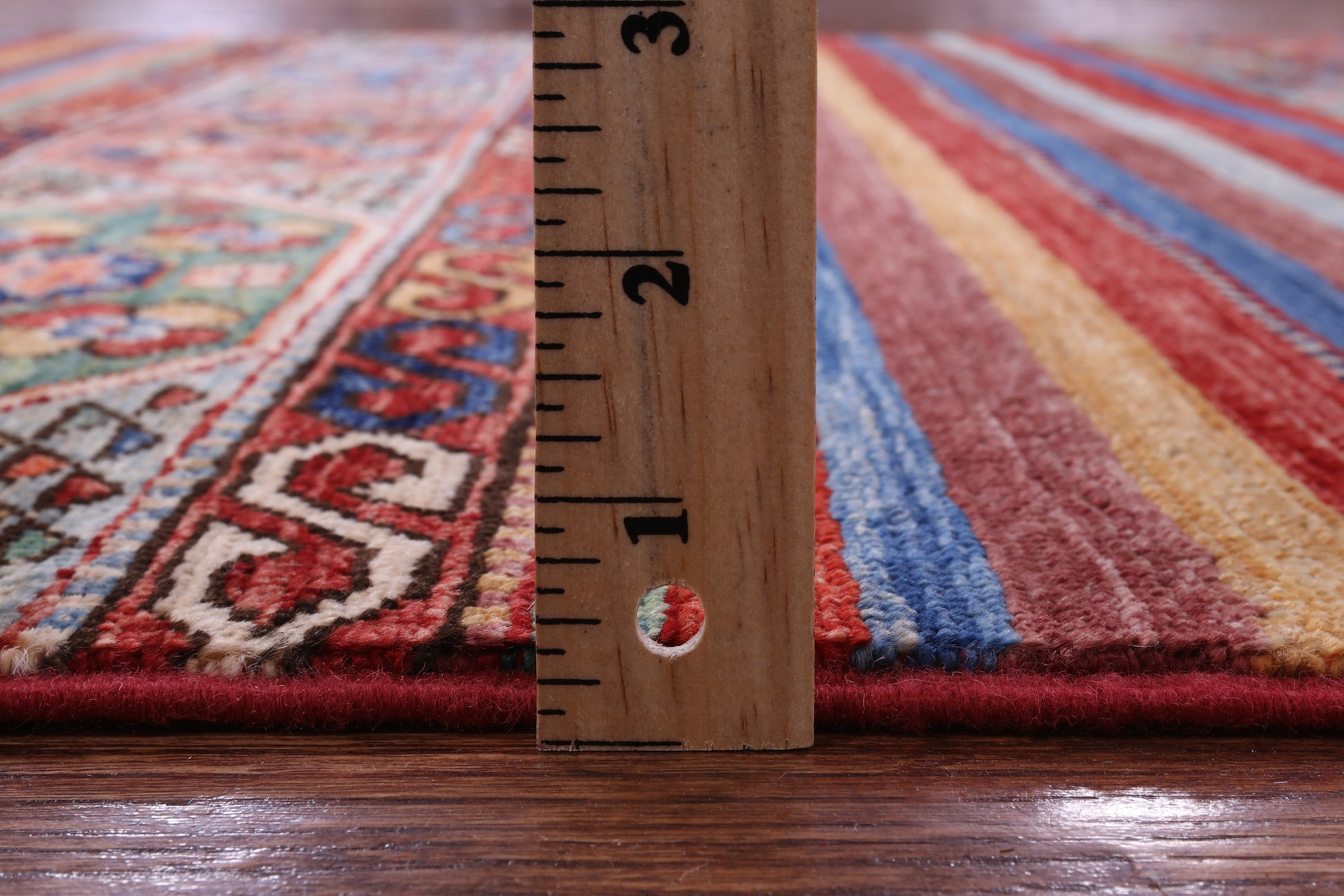 Khorjin Persian Gabbeh Hand Knotted Wool Rug - 4' 0" X 5' 9" - Golden Nile