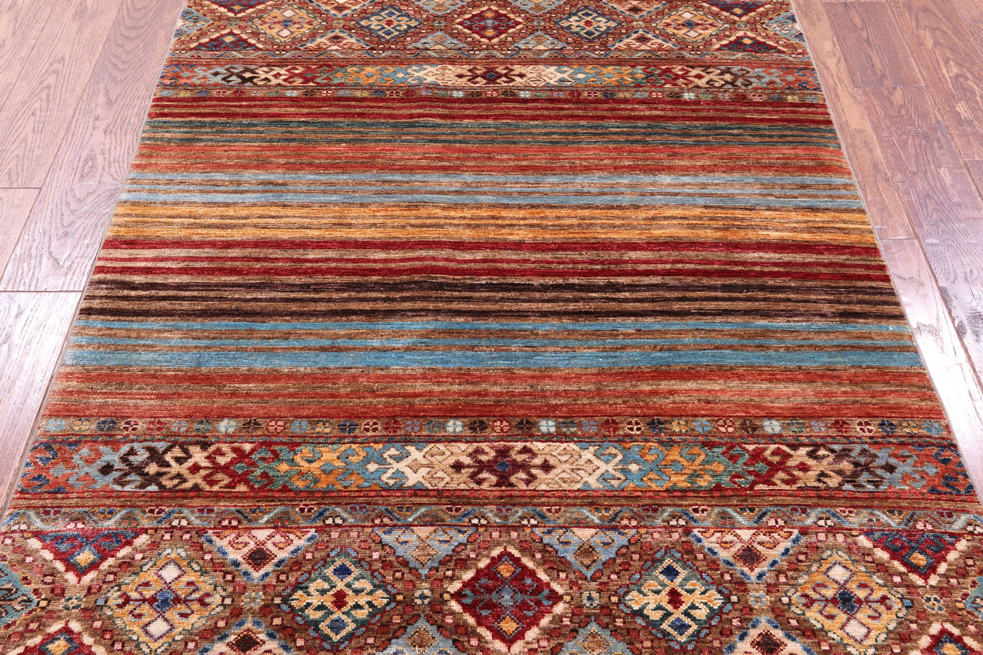 Khorjin Persian Gabbeh Hand Knotted Wool Rug - 4' 0" X 6' 0" - Golden Nile