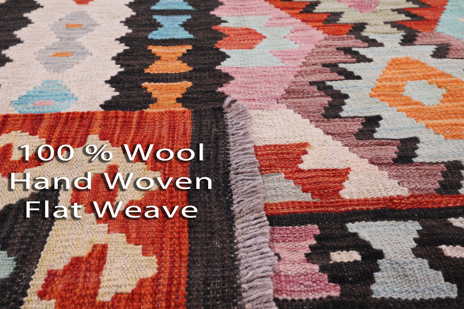 Reversible Kilim Flat Weave Wool On Wool Rug - 6' 7" X 9' 9" - Golden Nile