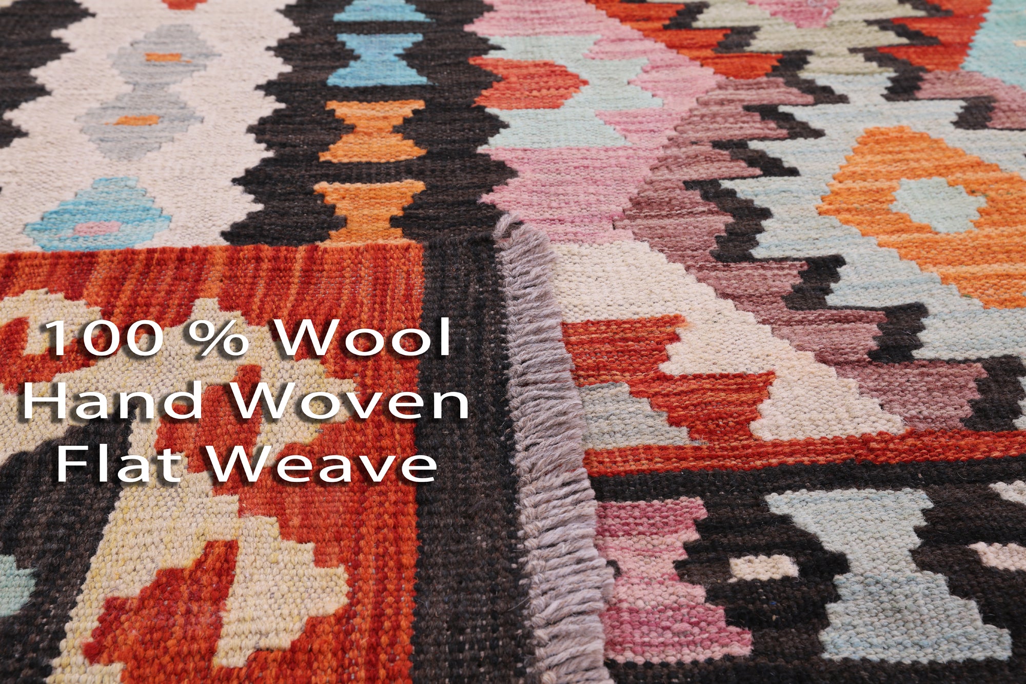 Reversible Kilim Flat Weave Wool On Wool Rug - 6' 7" X 9' 9" - Golden Nile