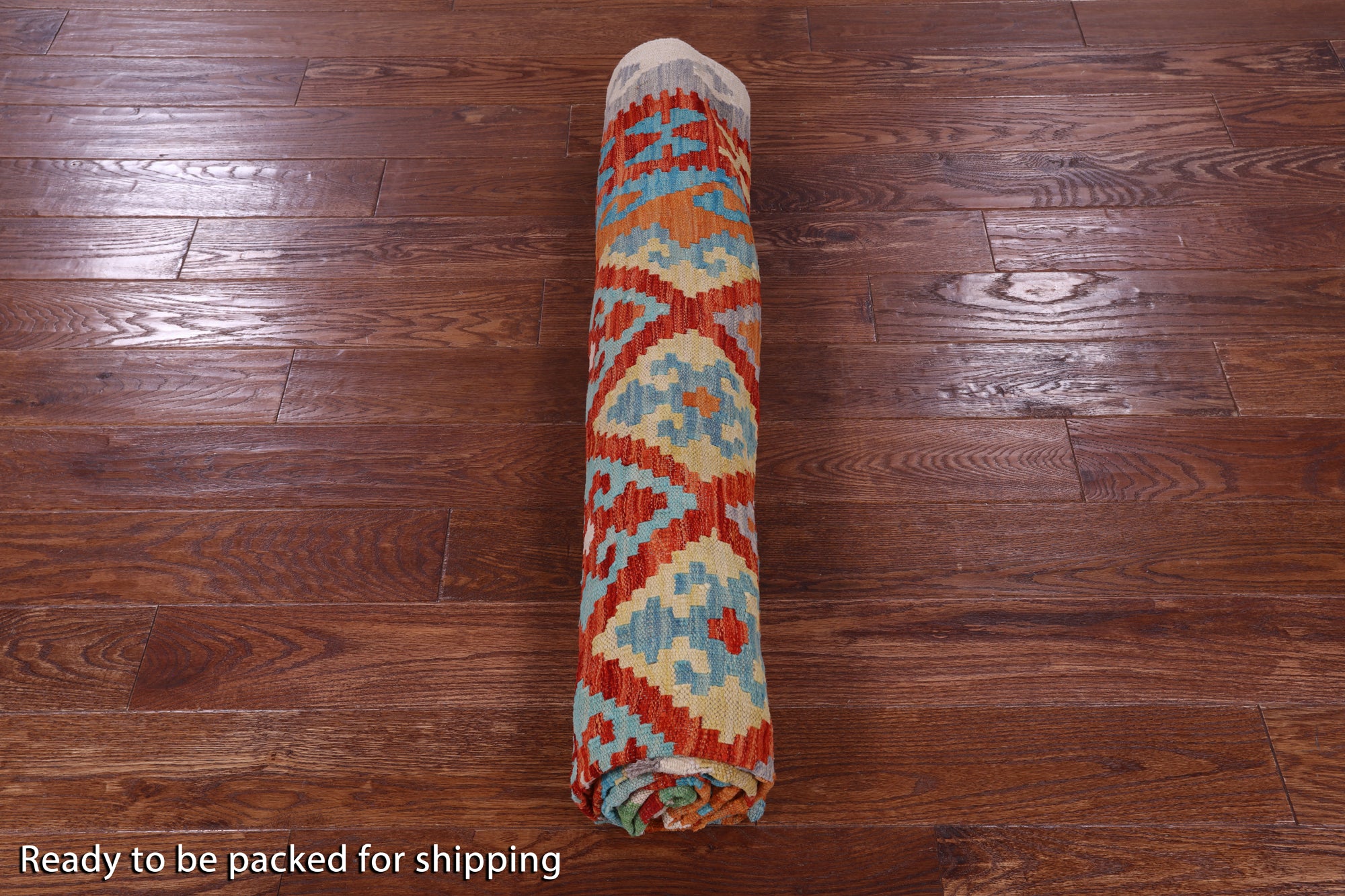 Reversible Kilim Flat Weave Wool On Wool Rug - 7' 0" X 9' 8" - Golden Nile