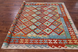 Reversible Kilim Flat Weave Wool On Wool Rug - 7' 0" X 9' 8" - Golden Nile