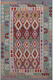 Reversible Kilim Flat Weave Wool On Wool Rug - 6' 6" X 9' 8" - Golden Nile