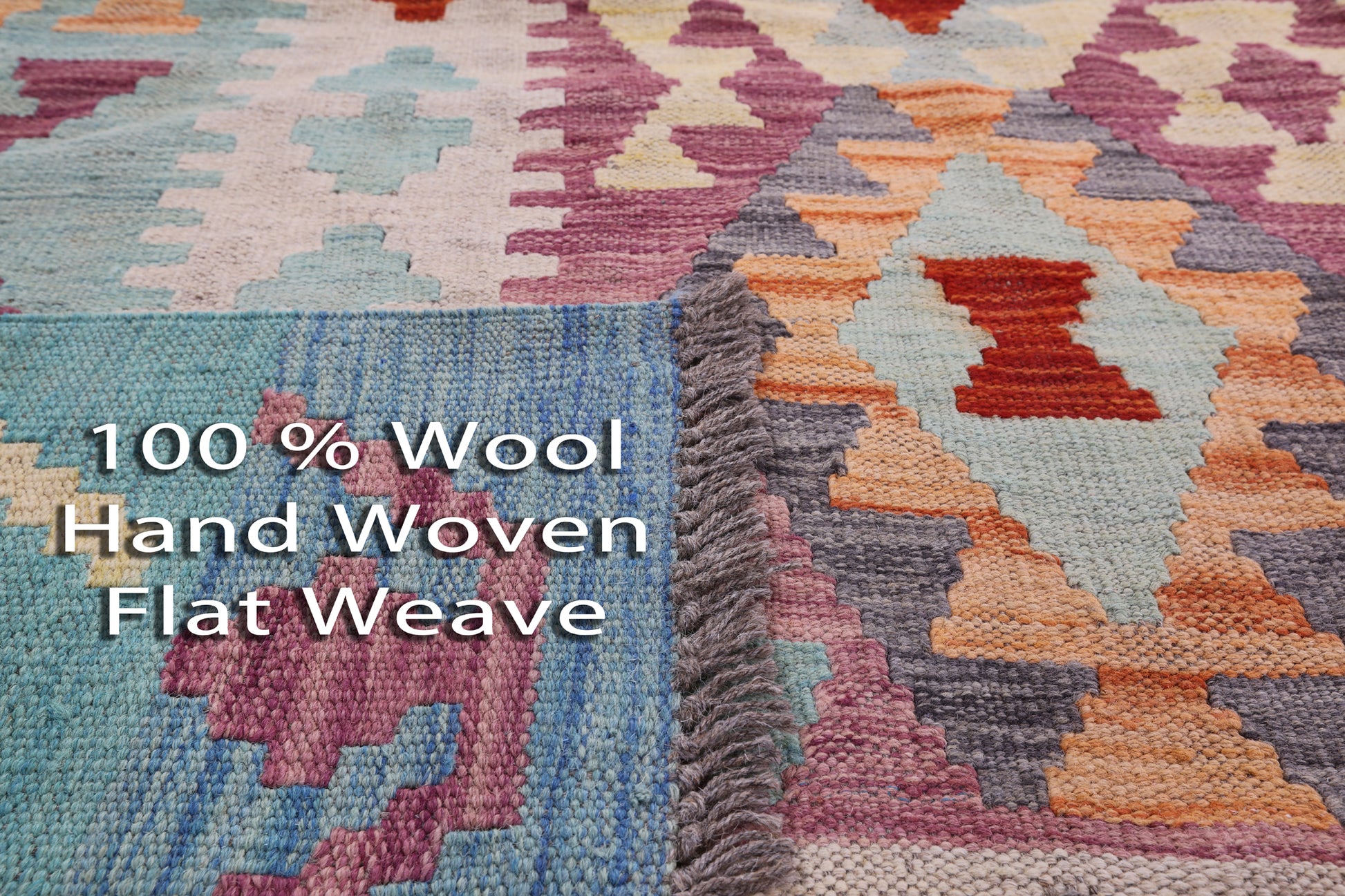 Reversible Kilim Flat Weave Wool On Wool Rug - 6' 6" X 9' 8" - Golden Nile