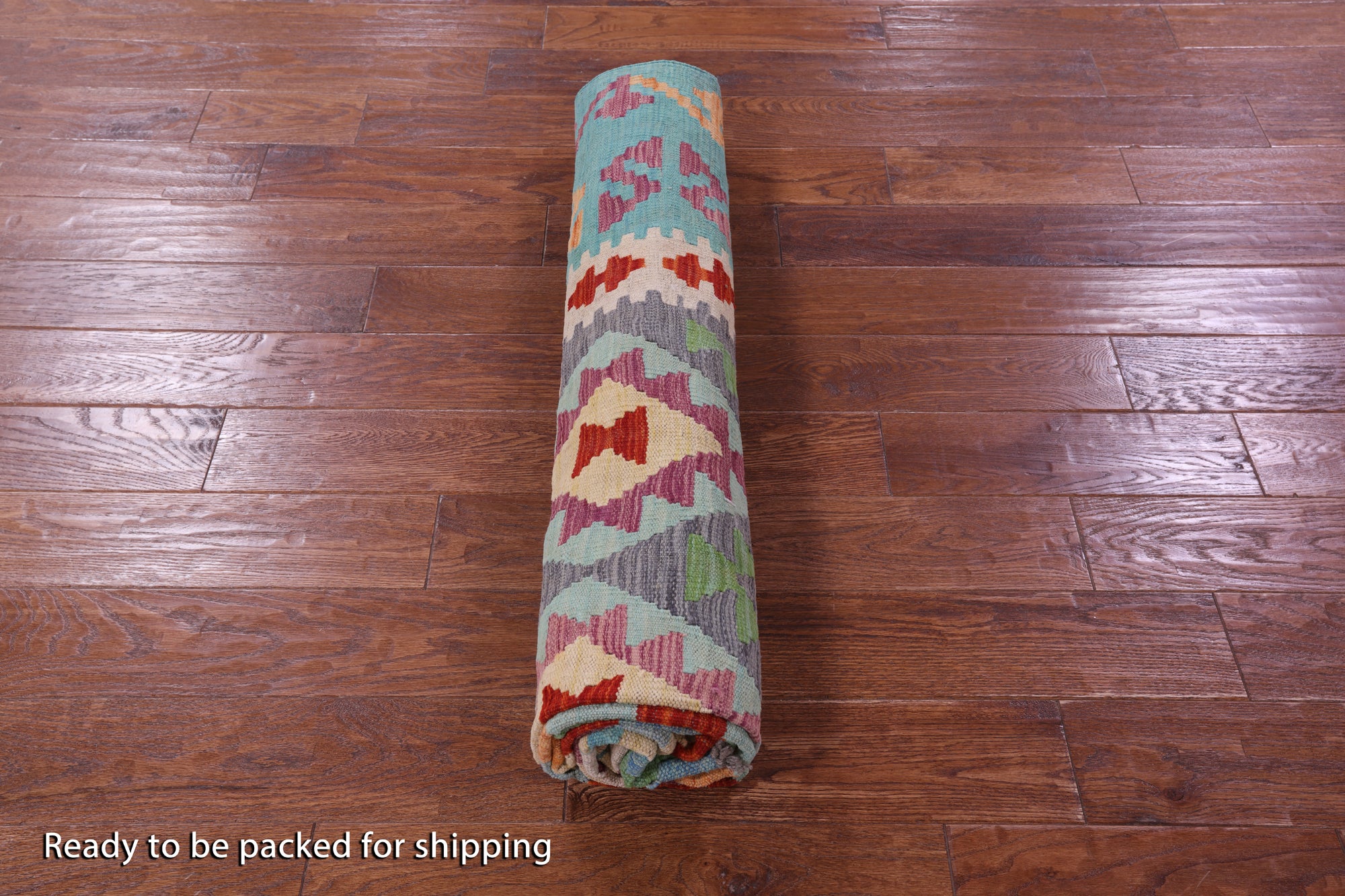 Reversible Kilim Flat Weave Wool On Wool Rug - 6' 6" X 9' 8" - Golden Nile