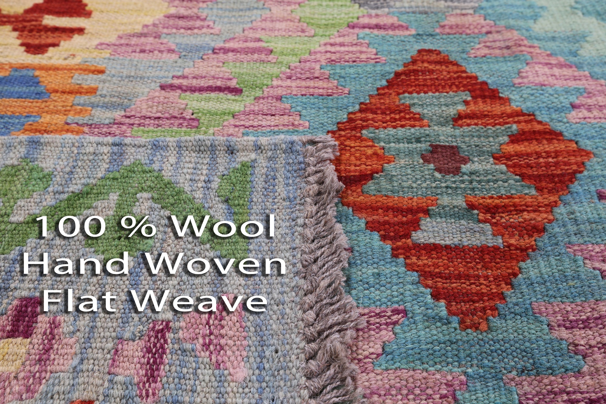 Reversible Kilim Flat Weave Wool On Wool Rug - 6' 7" X 9' 7" - Golden Nile