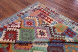 Reversible Kilim Flat Weave Wool On Wool Rug - 6' 7" X 9' 7" - Golden Nile
