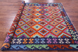 Reversible Kilim Flat Weave Wool On Wool Rug - 6' 6" X 9' 7" - Golden Nile