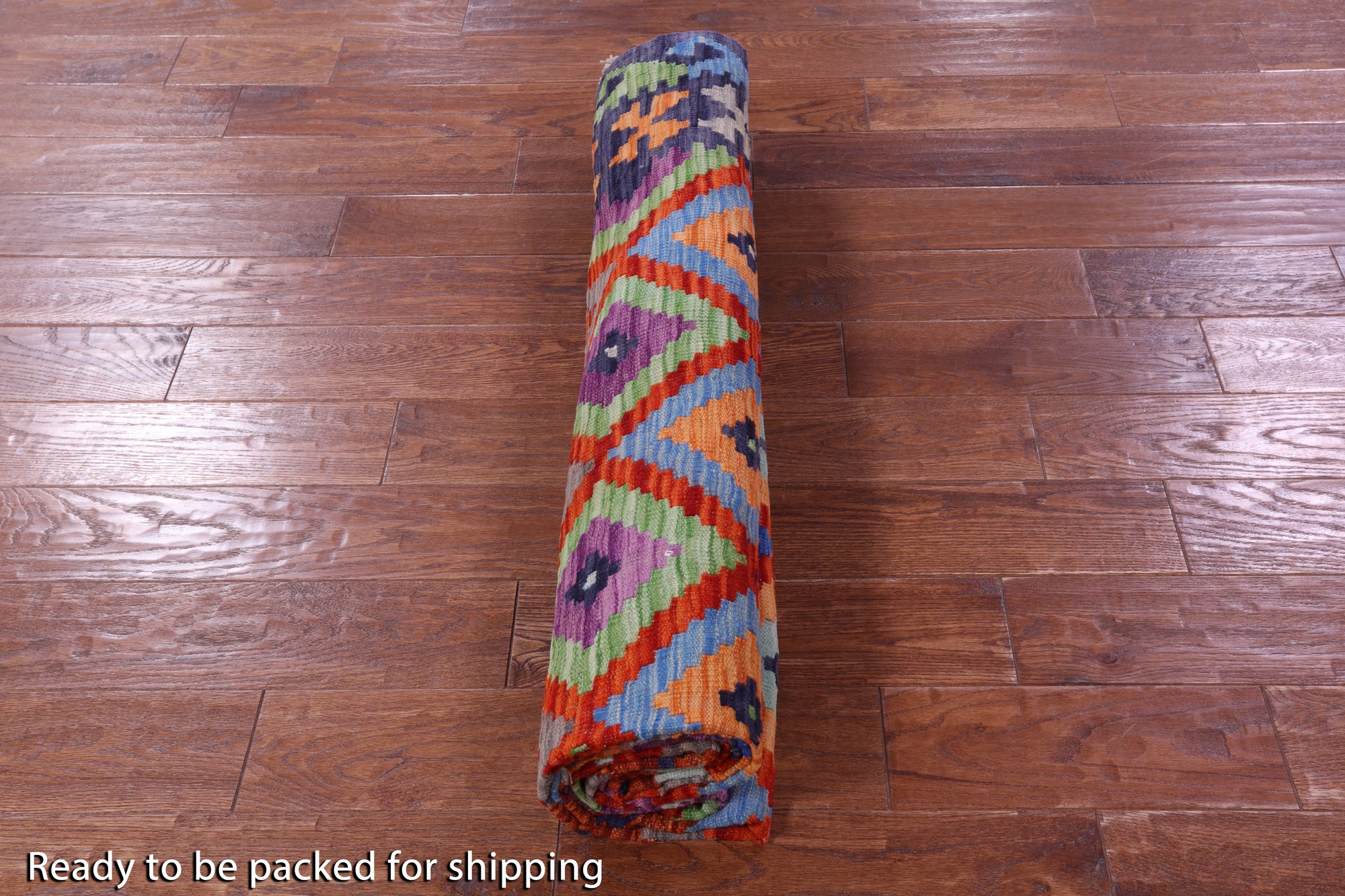 Reversible Kilim Flat Weave Wool On Wool Rug - 6' 6" X 9' 7" - Golden Nile