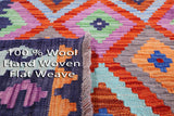 Reversible Kilim Flat Weave Wool On Wool Rug - 6' 6" X 9' 7" - Golden Nile