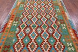 Reversible Kilim Flat Weave Wool On Wool Rug - 6' 9" X 9' 10" - Golden Nile