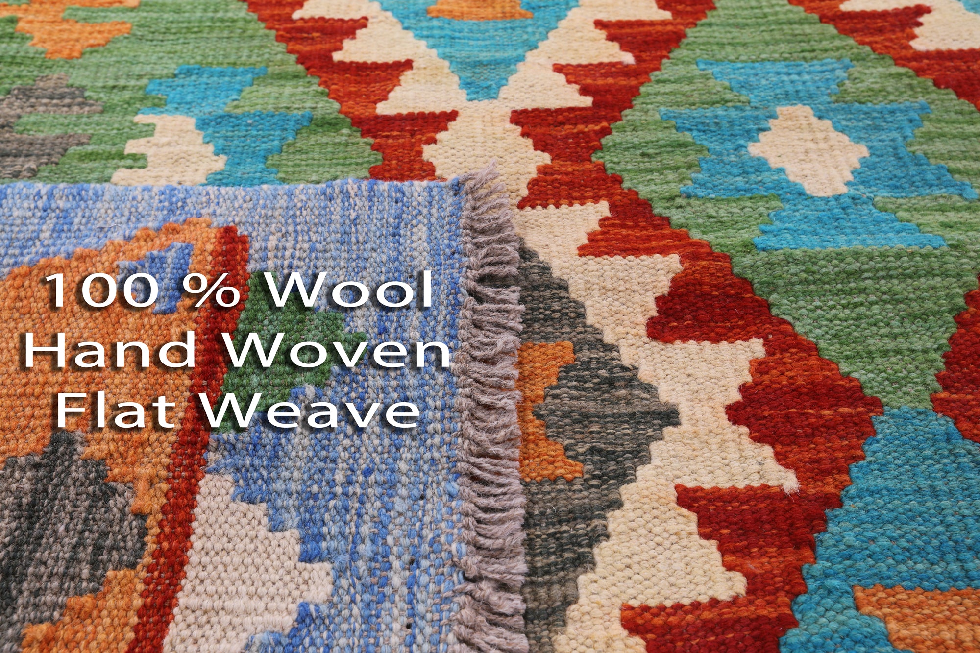 Reversible Kilim Flat Weave Wool On Wool Rug - 6' 9" X 9' 10" - Golden Nile
