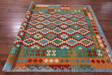 Reversible Kilim Flat Weave Wool On Wool Rug - 6' 9" X 9' 10" - Golden Nile