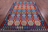 Reversible Kilim Flat Weave Wool On Wool Rug - 6' 9" X 9' 8" - Golden Nile