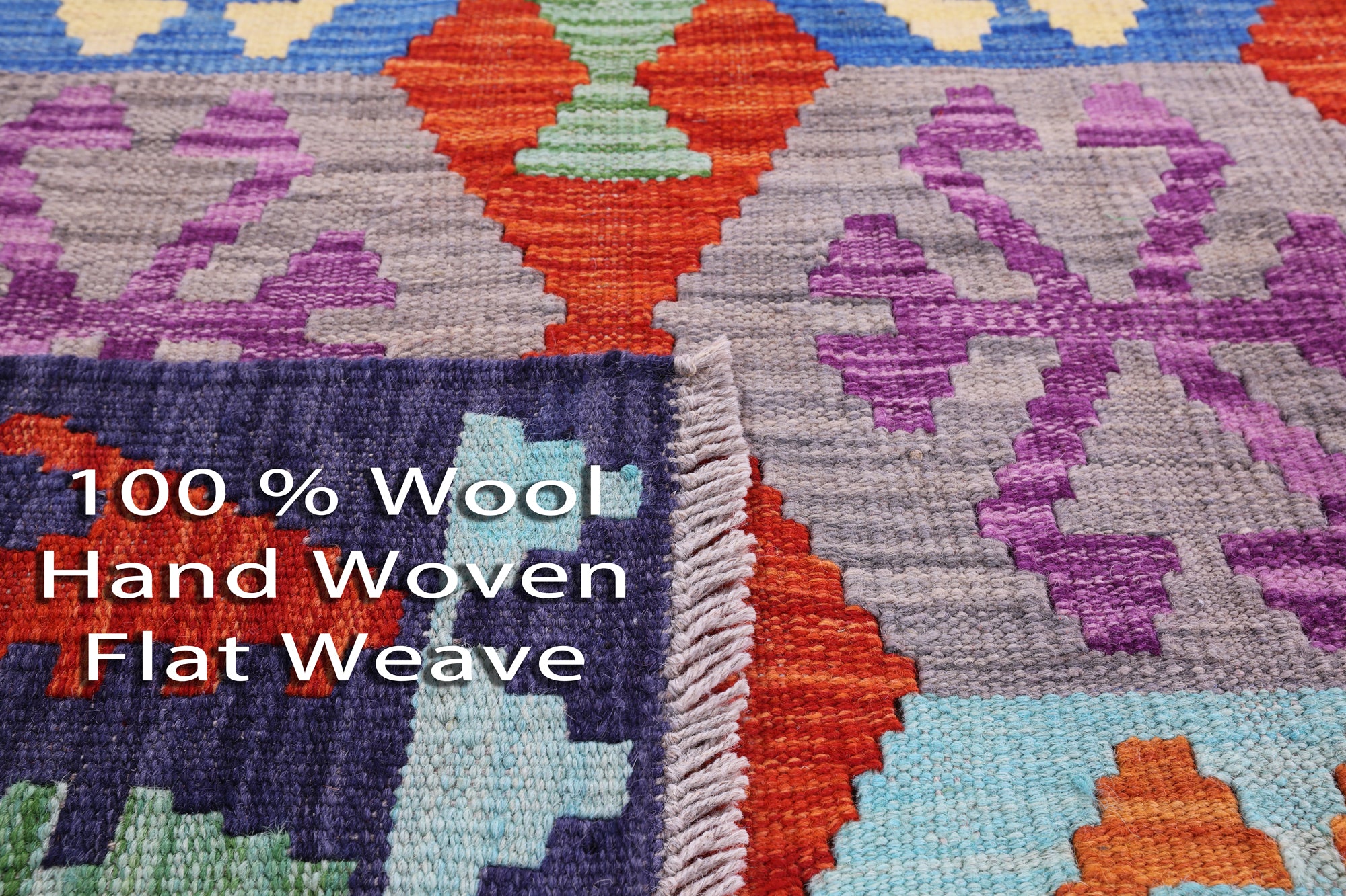 Reversible Kilim Flat Weave Wool On Wool Rug - 6' 9" X 9' 8" - Golden Nile
