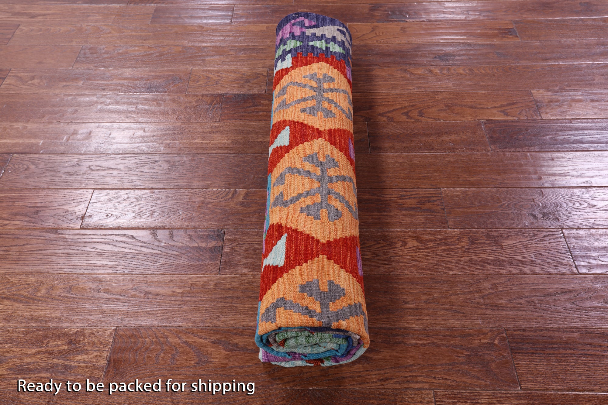Reversible Kilim Flat Weave Wool On Wool Rug - 6' 9" X 9' 8" - Golden Nile