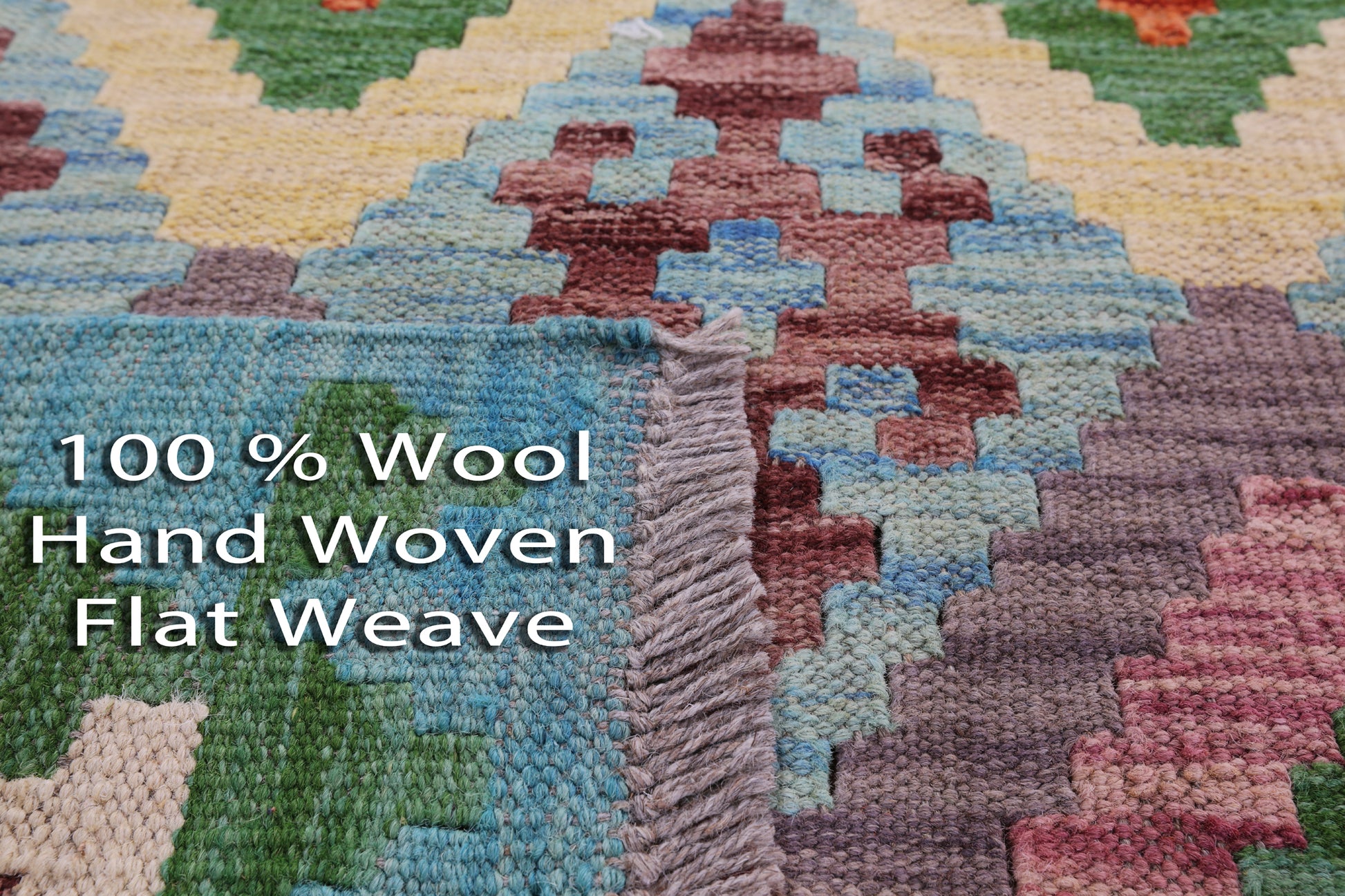 Reversible Kilim Flat Weave Wool On Wool Rug - 6' 9" X 9' 10" - Golden Nile