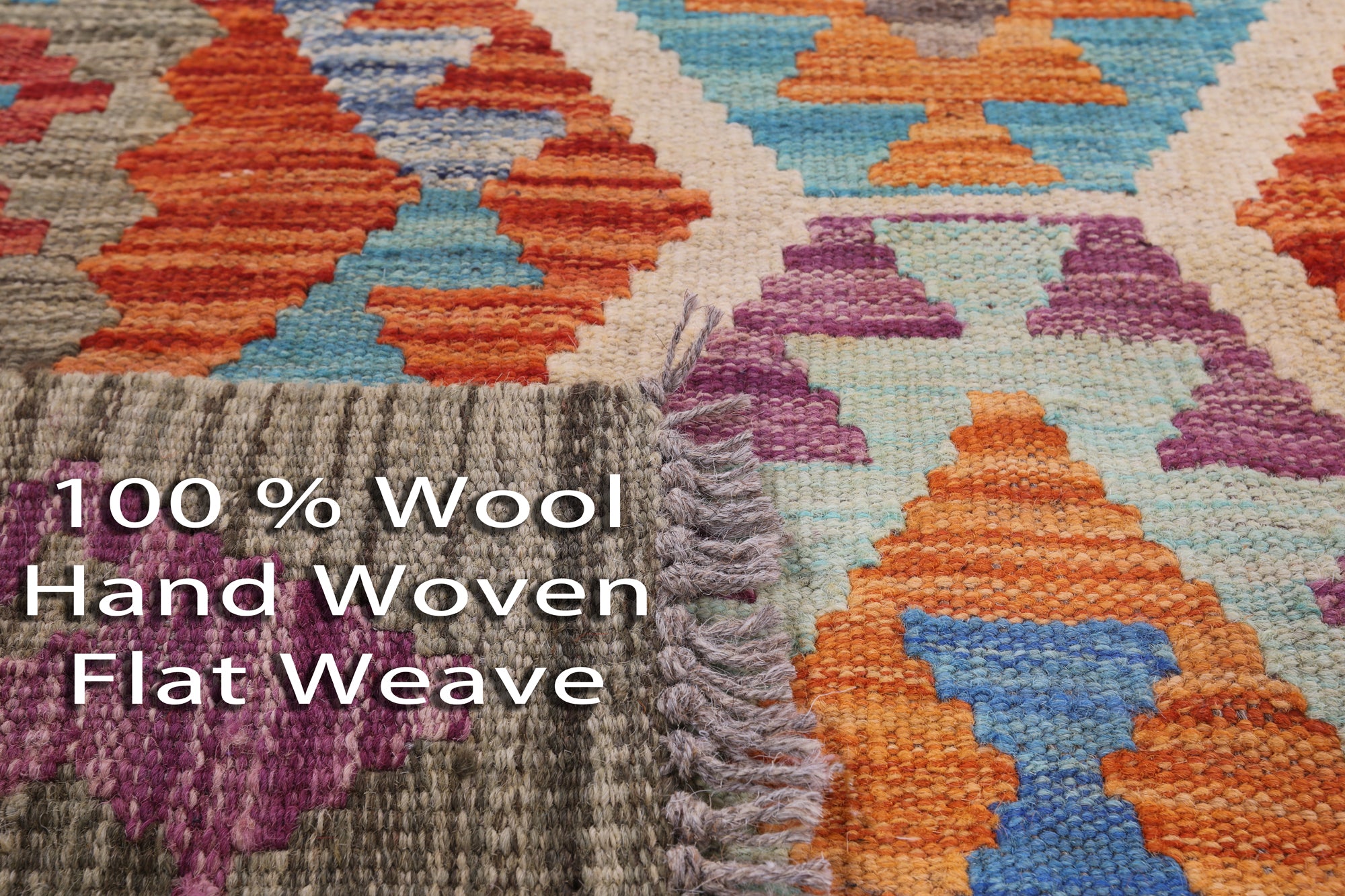 Reversible Kilim Flat Weave Wool On Wool Rug - 5' 0" X 6' 8" - Golden Nile
