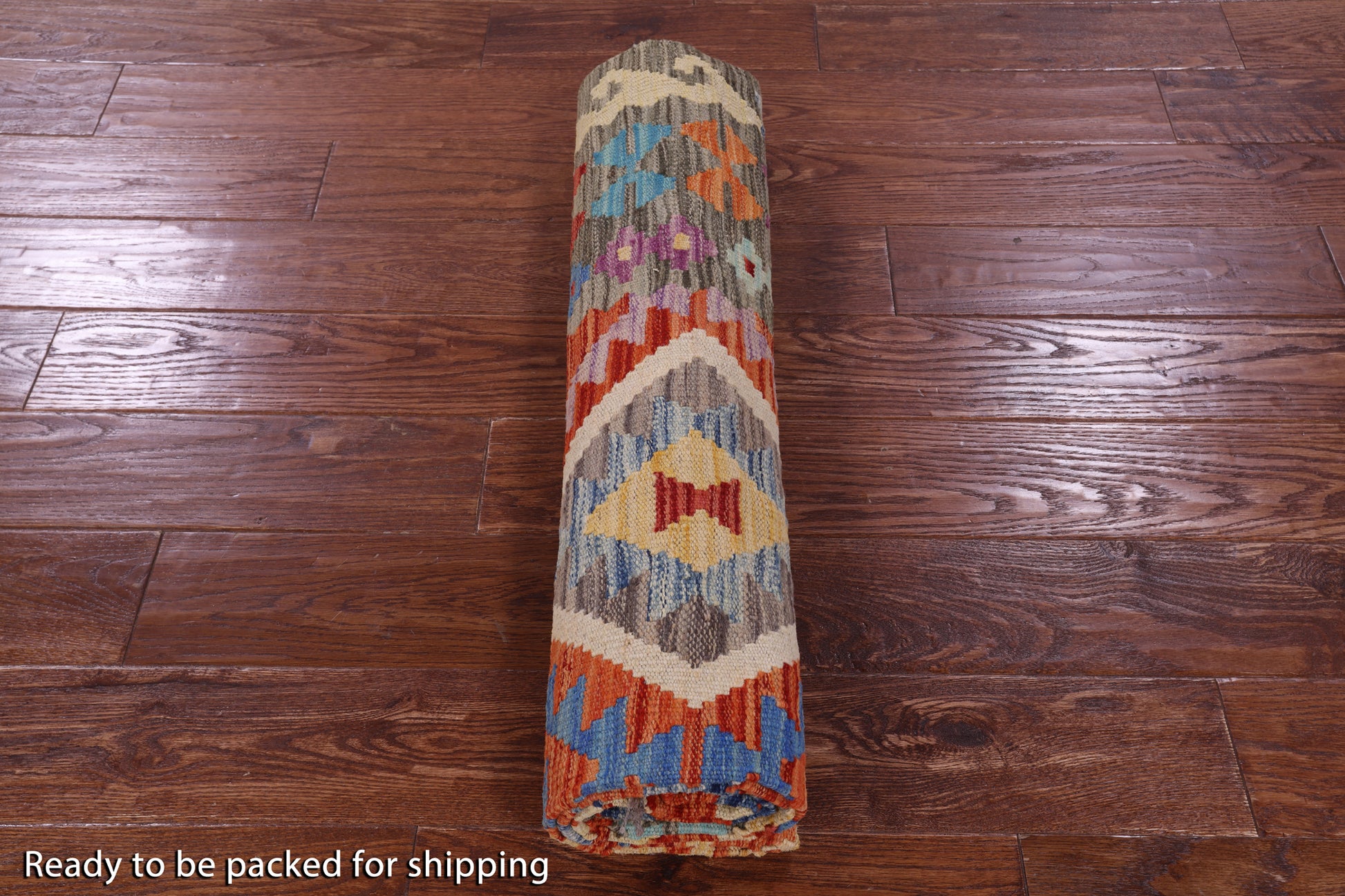 Reversible Kilim Flat Weave Wool On Wool Rug - 5' 0" X 6' 8" - Golden Nile