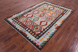 Reversible Kilim Flat Weave Wool On Wool Rug - 5' 5" X 7' 8" - Golden Nile