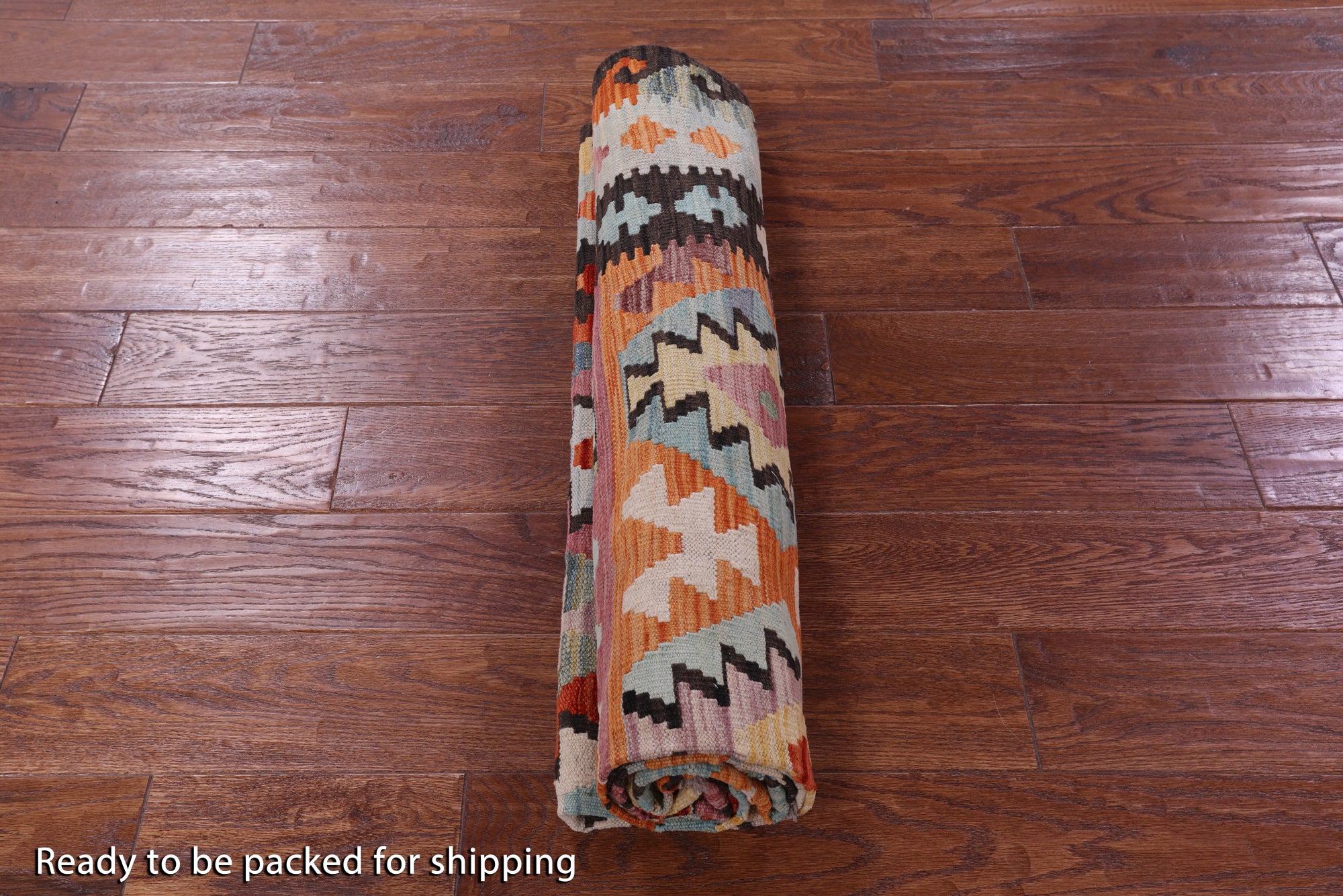 Reversible Kilim Flat Weave Wool On Wool Rug - 5' 5" X 7' 8" - Golden Nile