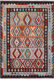 Reversible Kilim Flat Weave Wool On Wool Rug - 5' 5" X 7' 8" - Golden Nile