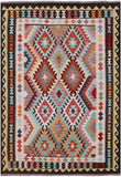 Reversible Kilim Flat Weave Wool On Wool Rug - 5' 7" X 7' 11" - Golden Nile