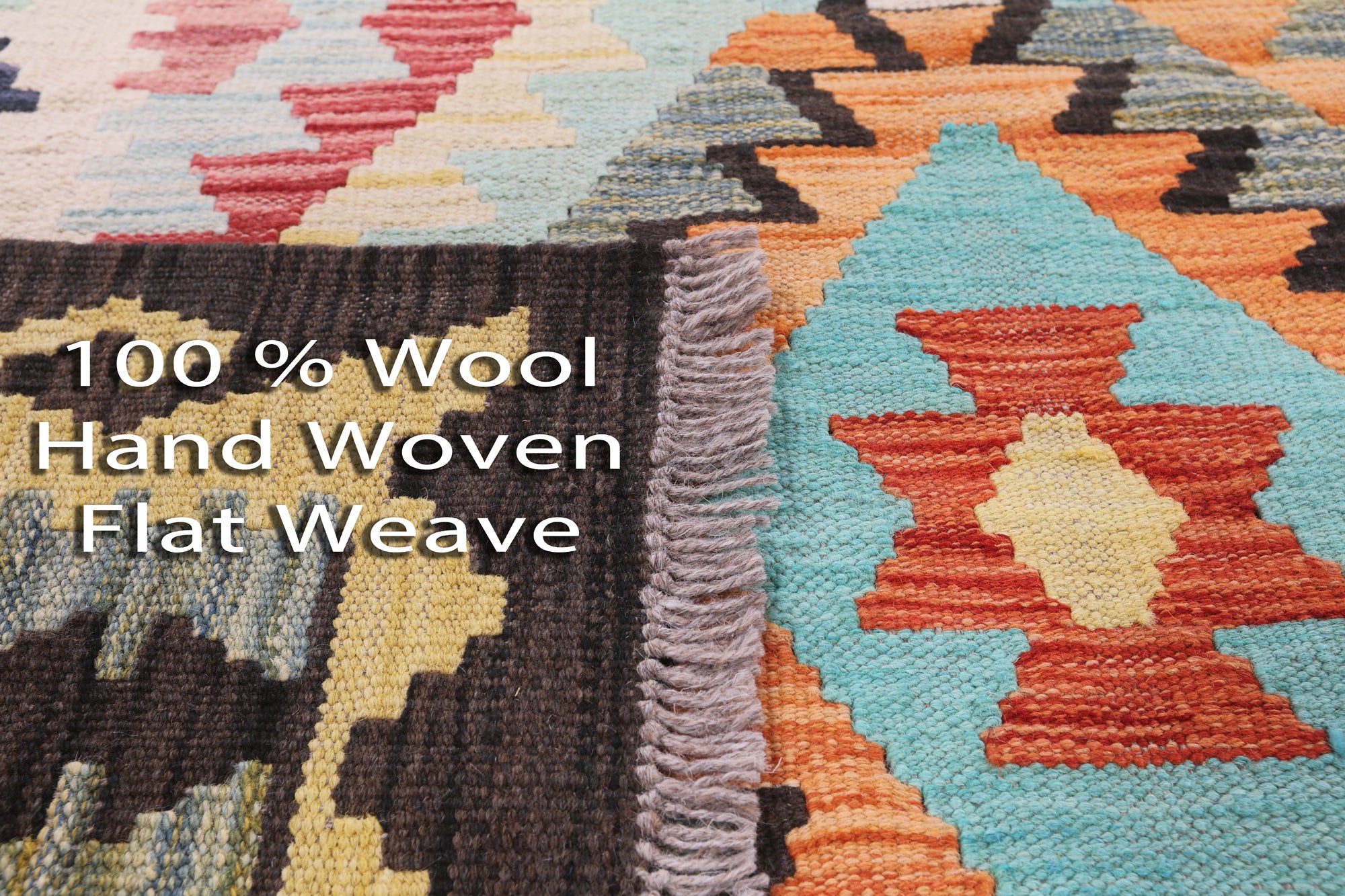 Reversible Kilim Flat Weave Wool On Wool Rug - 5' 7" X 7' 11" - Golden Nile