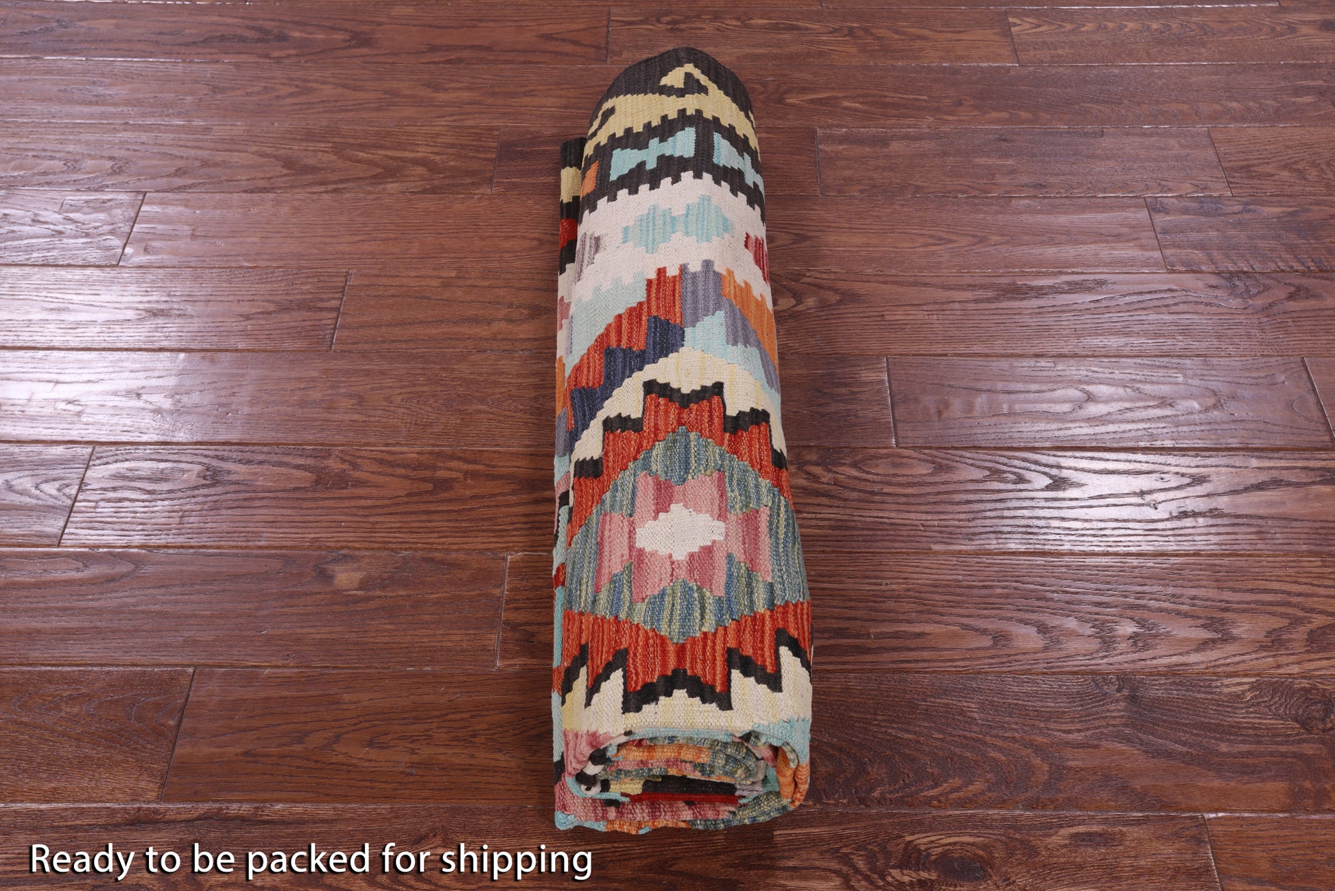 Reversible Kilim Flat Weave Wool On Wool Rug - 5' 7" X 7' 11" - Golden Nile