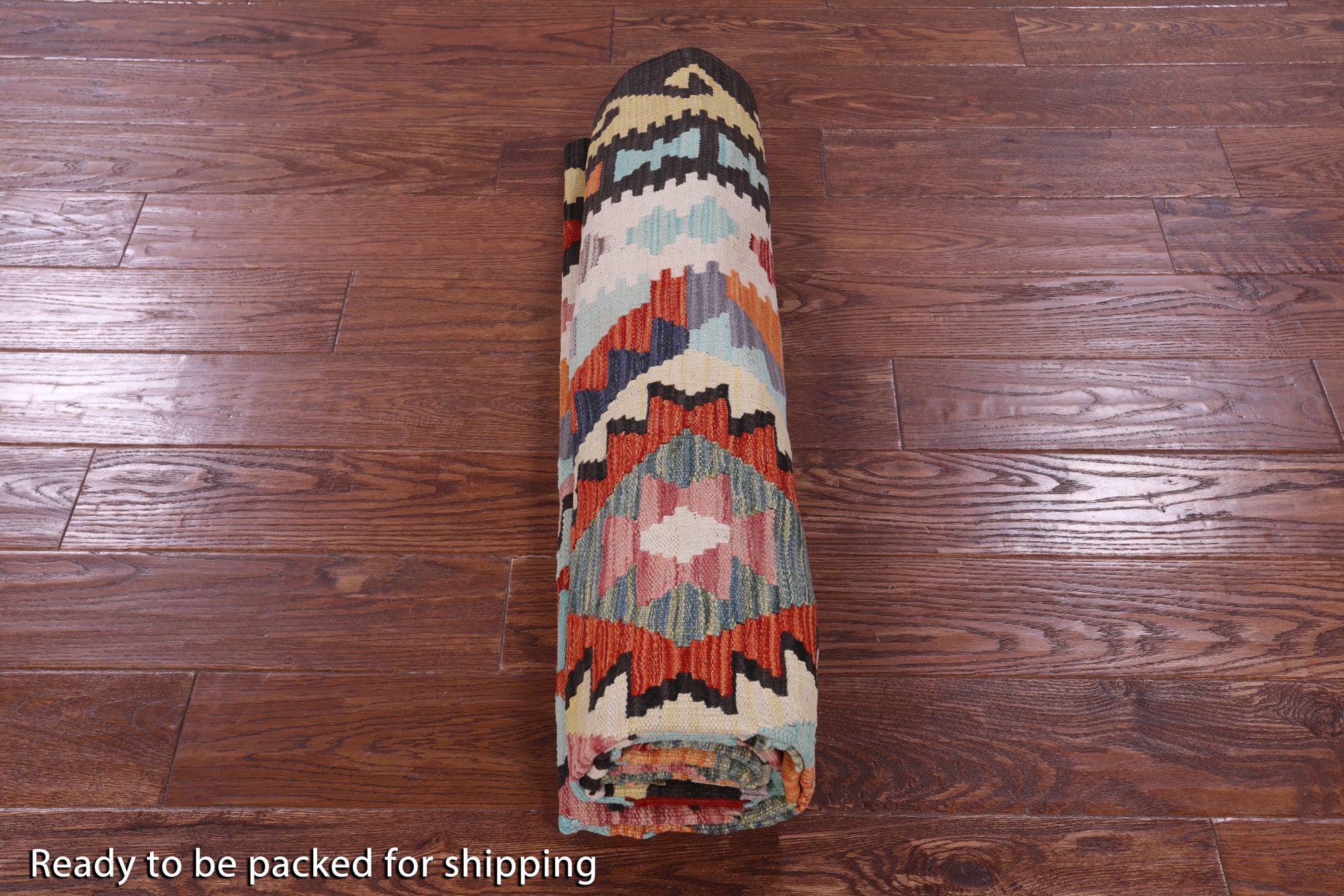 Reversible Kilim Flat Weave Wool On Wool Rug - 5' 7" X 7' 11" - Golden Nile