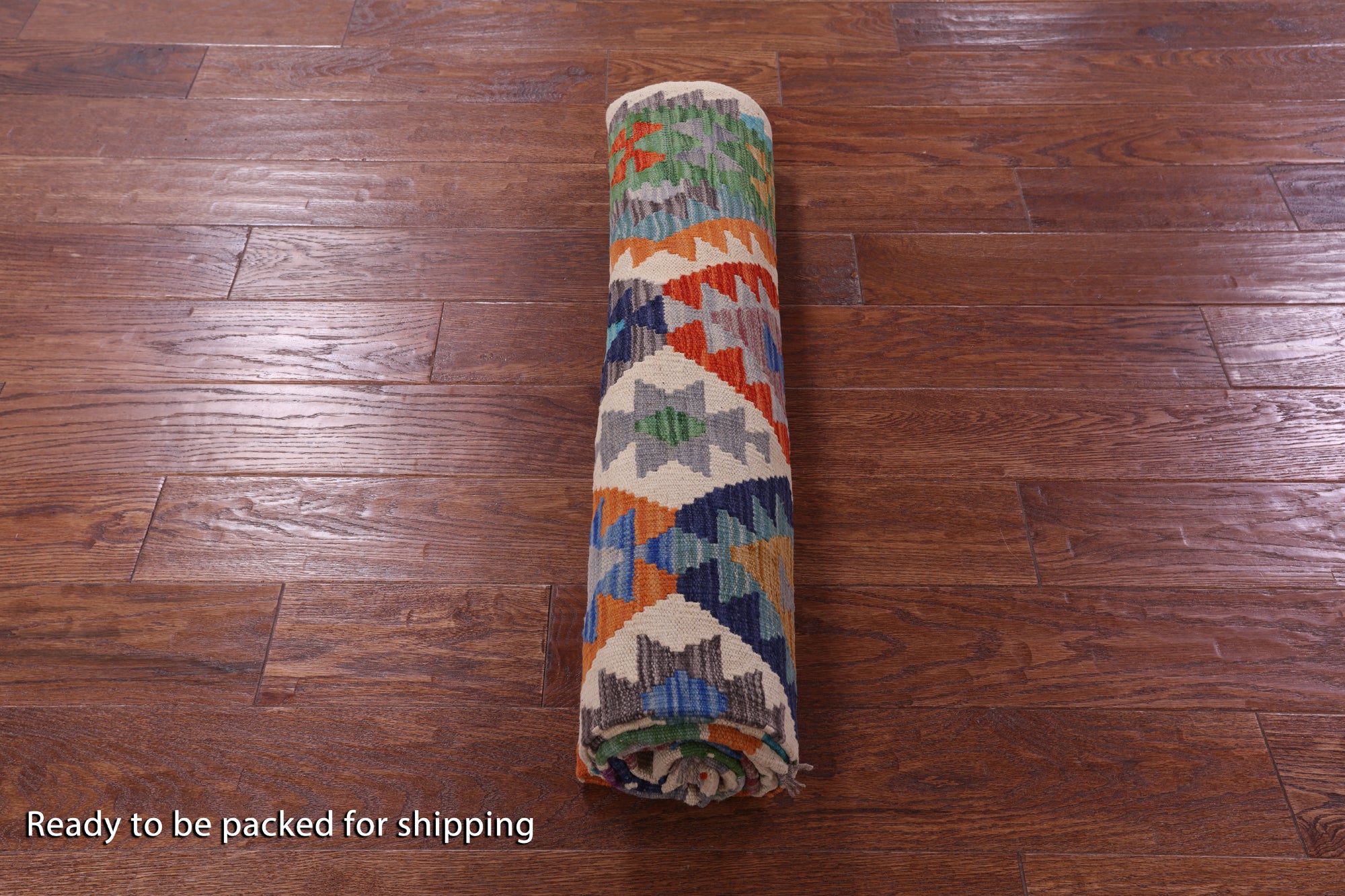 Reversible Kilim Flat Weave Wool On Wool Rug - 5' 7" X 7' 9" - Golden Nile