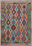 Reversible Kilim Flat Weave Wool On Wool Rug - 5' 7" X 7' 9" - Golden Nile