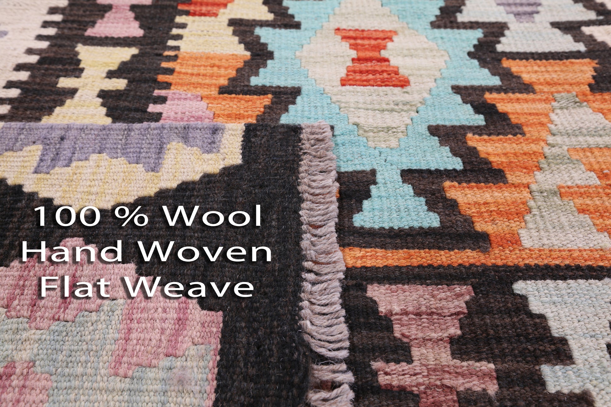 Reversible Kilim Flat Weave Wool On Wool Rug - 5' 5" X 7' 8" - Golden Nile