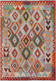 Reversible Kilim Flat Weave Wool On Wool Rug - 5' 7" X 7' 9" - Golden Nile