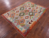 Reversible Kilim Flat Weave Wool On Wool Rug - 5' 7" X 7' 9" - Golden Nile