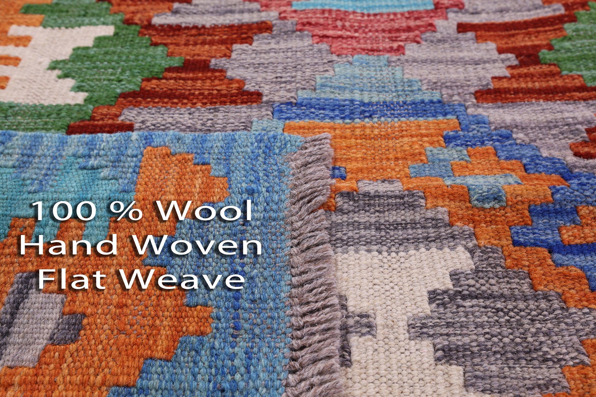 Reversible Kilim Flat Weave Wool On Wool Rug - 4' 11" X 6' 9" - Golden Nile